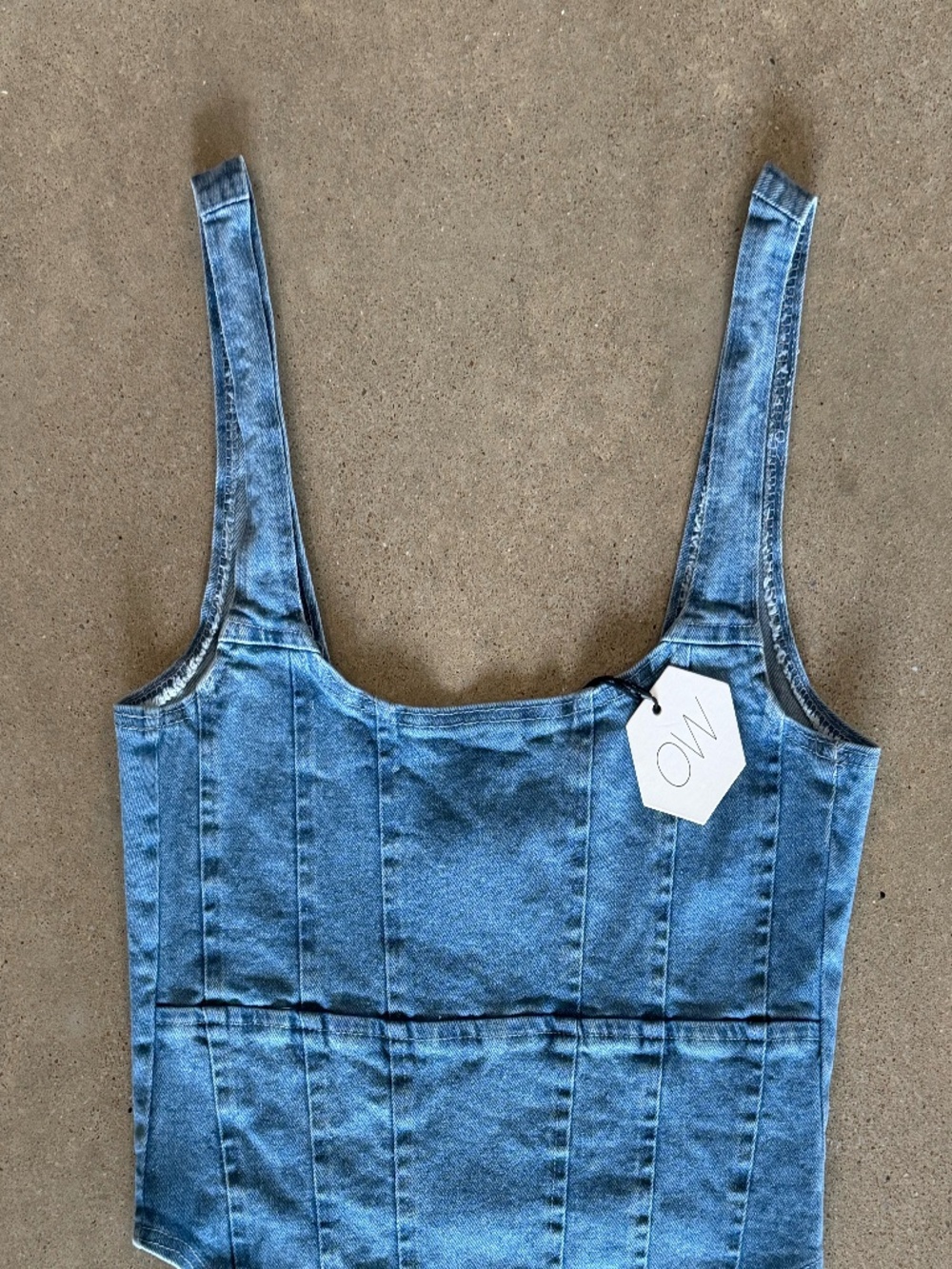 Denim Corset Tank Top - Blue